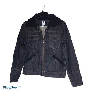 Gap Blue Jean Jacket Sweater Roll Collar Sz‎ S